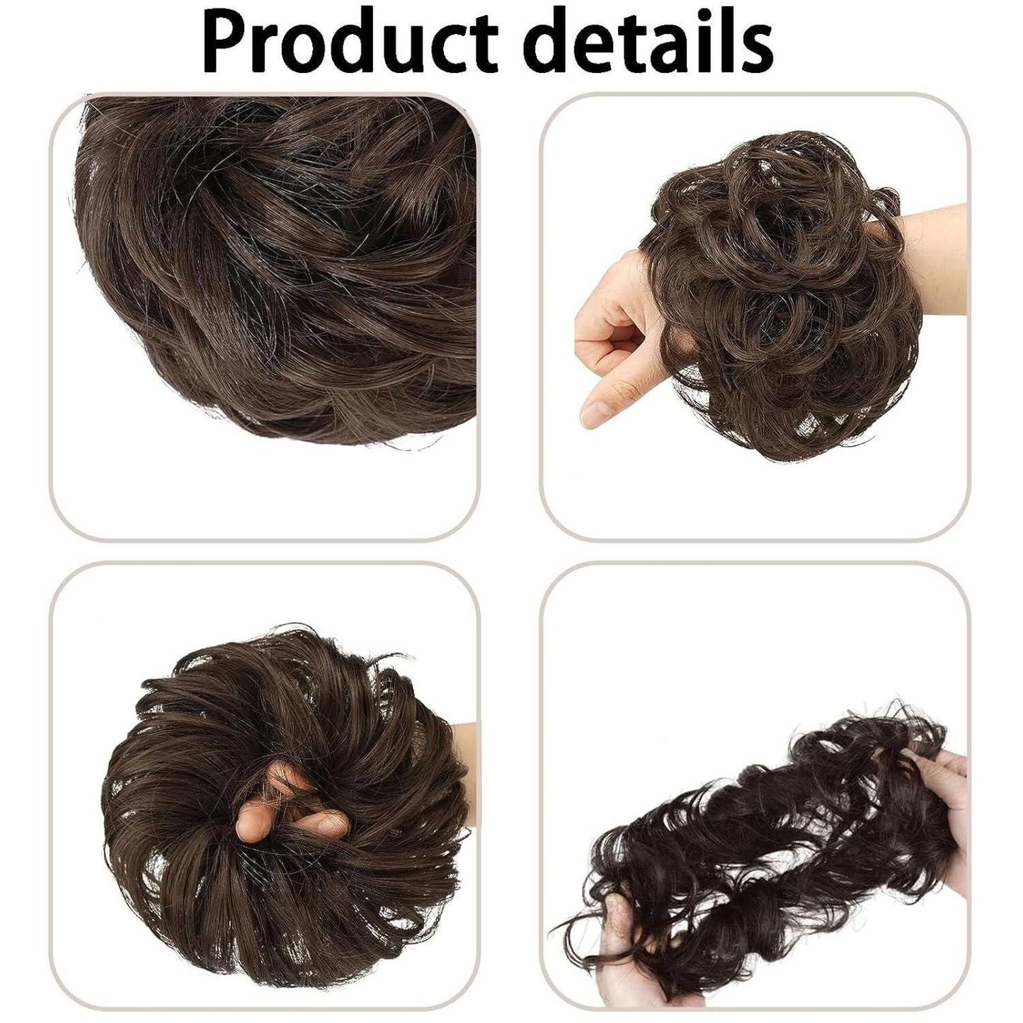 Elastic Artificial Hair Bun Brown & Black  (Pack of 2)