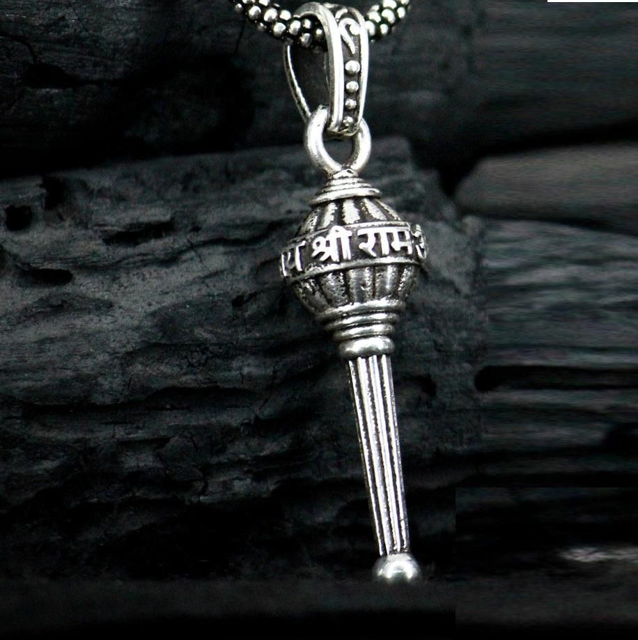 Men's Silver Chain with Gada Pendant