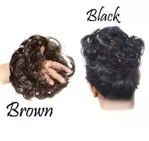 Elastic Artificial Hair Bun Brown & Black  (Pack of 2)