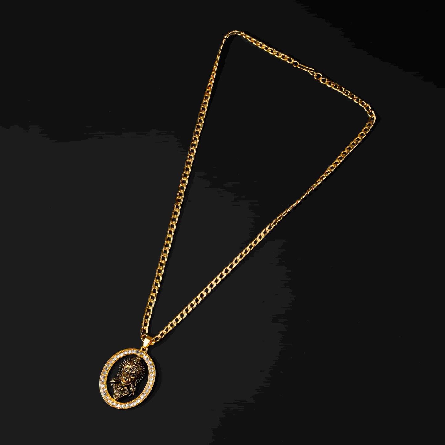 Gold-plated Hanuman  Locket With Chain